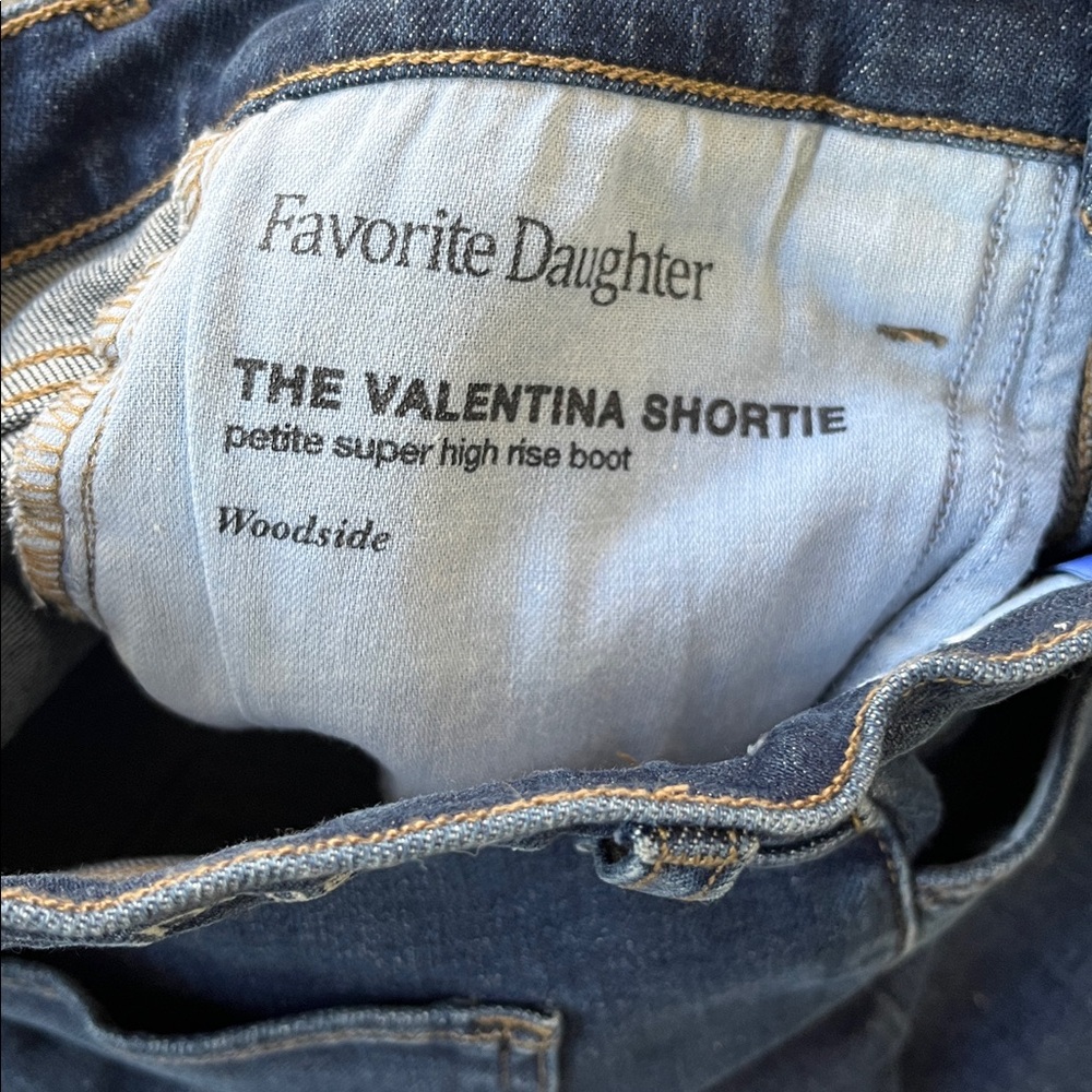 Favorite Daughter The Valentina Shortie Super High Rise Boot Jeans, Woodside - Picture 8 of 14